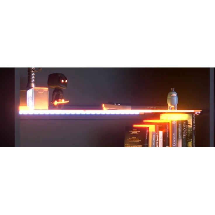 Gamingtisch >Gaming 2< (Set) inkl. Regal, LED-Beleuchtung, Dekor schwarz - 152x87x62cm BxHxT) – Bild 6