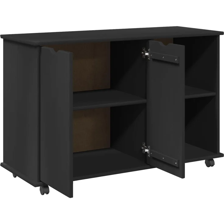 vidaXL Rollschrank MOSS 100 x 39 x 65,5 cm Massivholz Kiefer Schwarz 42028387 – Bild 4