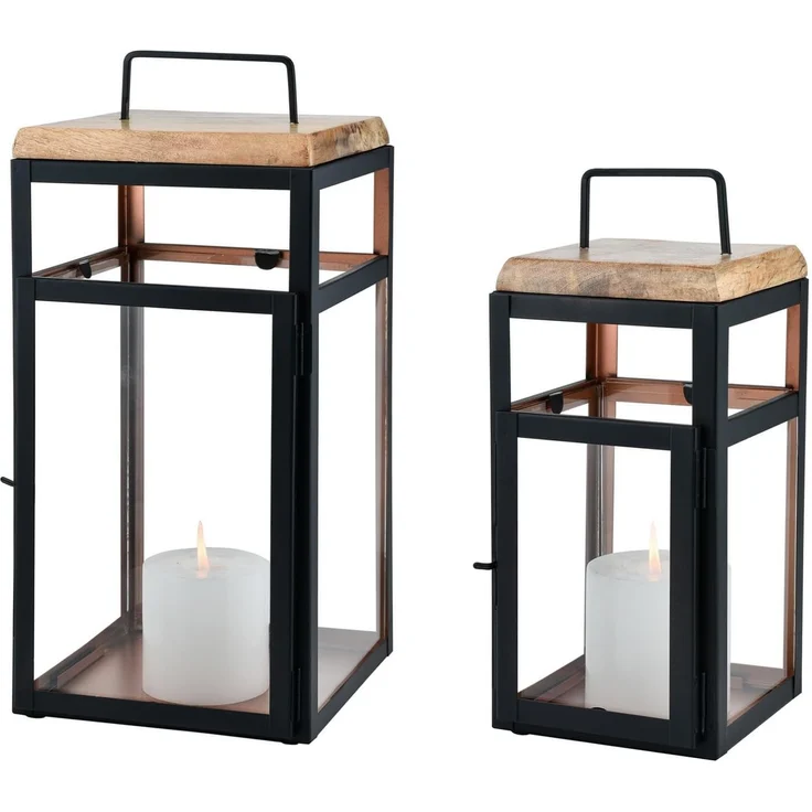 Marrakesch Orient & Mediterran Interior Kerzenlaterne 2er Set Skandinavisches Design Balkon Garten Windlicht Laterne Vejle (2 St), Handarbeit – Bild 2