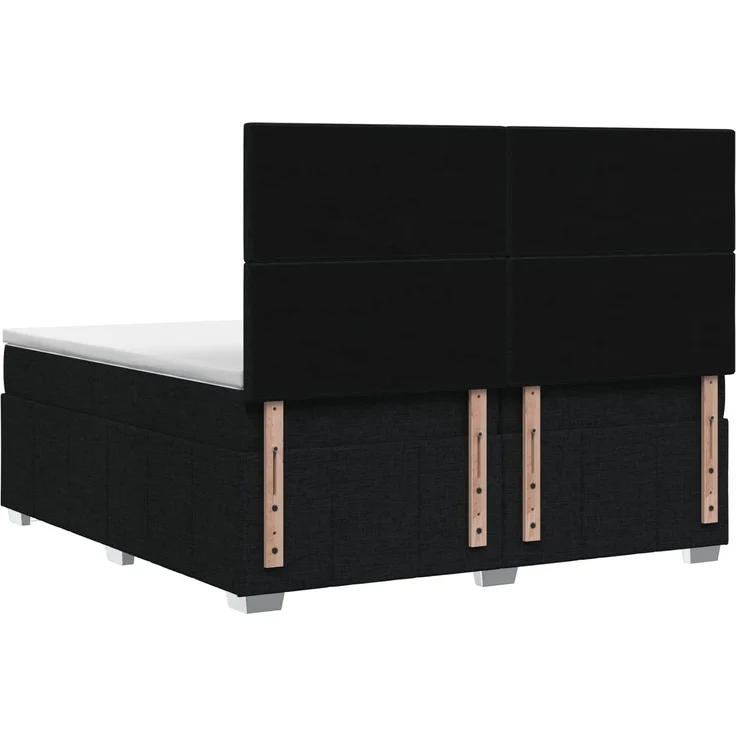 vidaXL Boxspringbett mit Matratze Schwarz 200 x 200 cm Stoff 3454220 – Bild 8