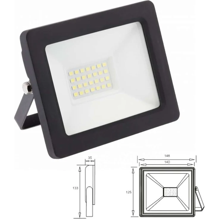 30w LED Außenbereich Strahler Leuchte IP65 in schwarz Eckig|Kaltweiß – Bild 2