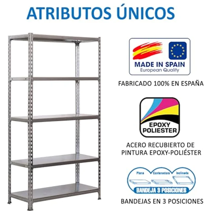 SimonRack Metallregale, 2000 x 1000 x 500 mm, 5 Regalböden, 180 kg Flexion-Punkt, Industrie-Regal, Grau/Galva - Simonclick – Bild 8