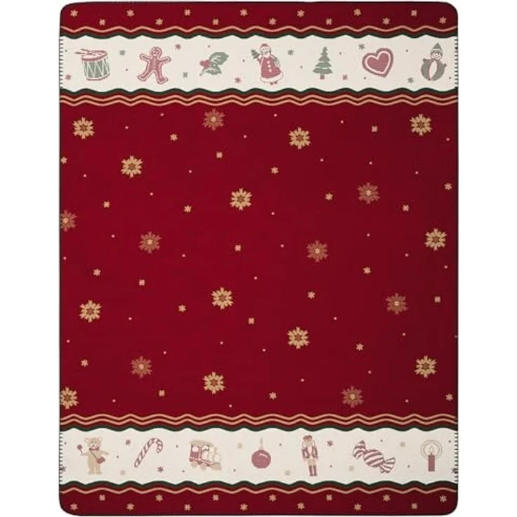 Wohndecke Toy's Delight Ruby mit weihnachtlichen Motiven, Weihanchtsdecke in, Villeroy & Boch, Made in Germany – Bild 1