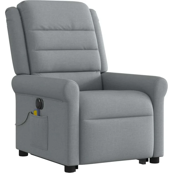 vidaXL Elektrischer Massagesessel mit Aufstehhilfe Hellgrau Stoff 3303344 – Bild 4