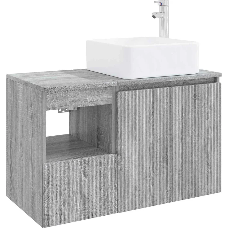vidaXL Badezimmerschrank-Set 2 stk. Grau Sonoma 83 x 35 x 80 cm 3404070 – Bild 2