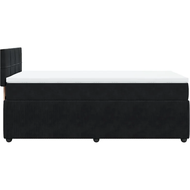 vidaXL Boxspringbett mit Matratze Schwarz 90x200 cm Samt 3287652 – Bild 9