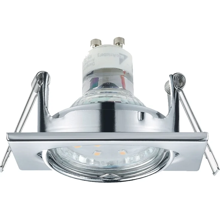 Eckige Einbaustrahler Decke im 4er Set schwenkbar Silber Chrom GU10 – Bild 5