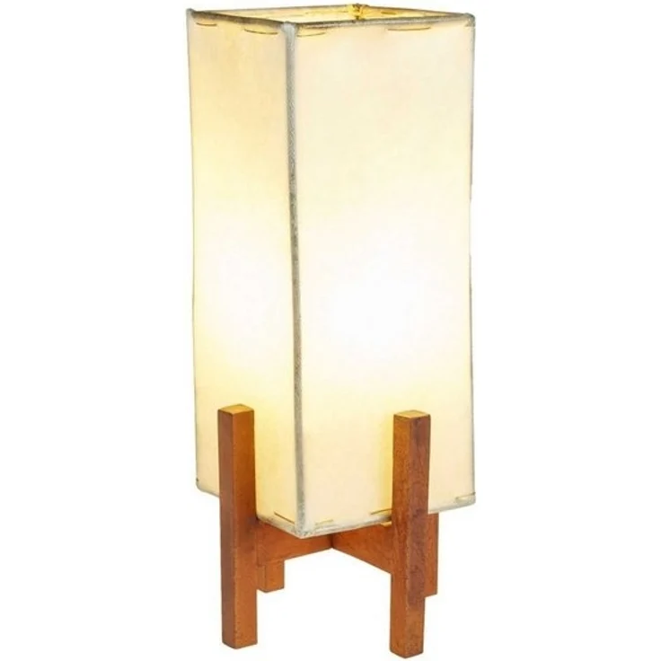 Marrakesch Orient & Mediterran Interior Nachttischlampe Ledertischlampe Janka Natur mit dunkelbraunem Gestell, Handarbeit – Bild 3