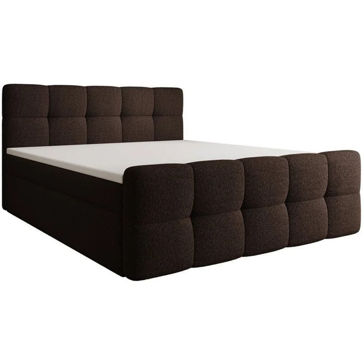 Luxusbetten24 Boxspringbett Cozy in Teddy Bouclé, mit Stauraum, inklusive Topper – Bild 1