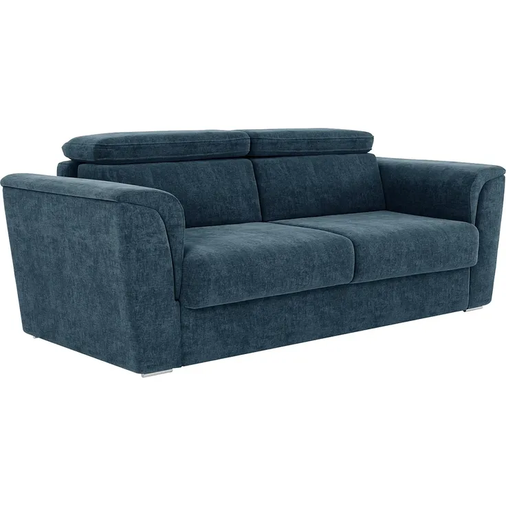 Vente-unique - RIZORA - Schlafsofa - Plastik - Kunststoff (PVC) - Blau - 210 x 223 x 88 cm