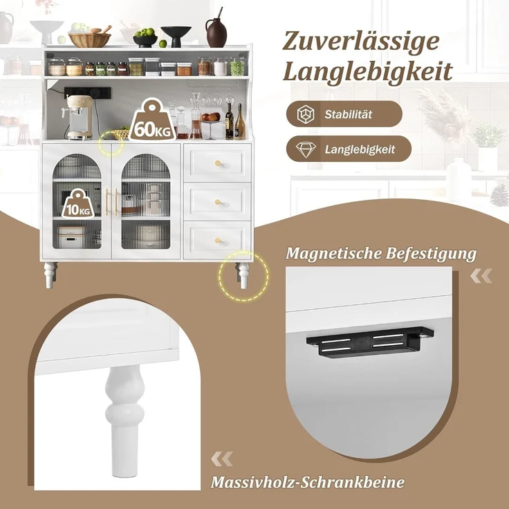 Kuchenschrank Buffetschrank Hochschrank Sideboard – Bild 8