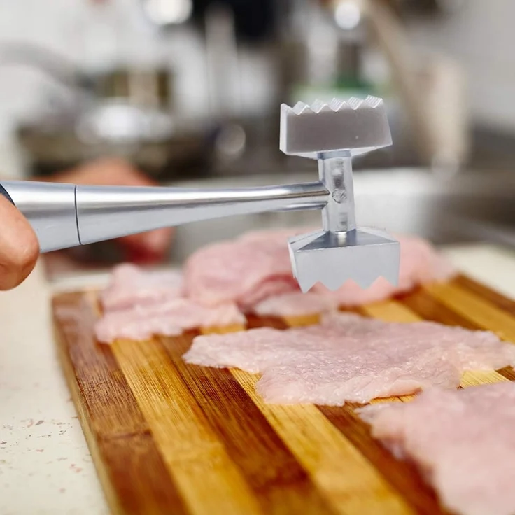 JOEJI’S KITCHEN Fleischklopfer Edelstahl Spülmaschinenfest, starker haltbarer Fleisch – Bild 7