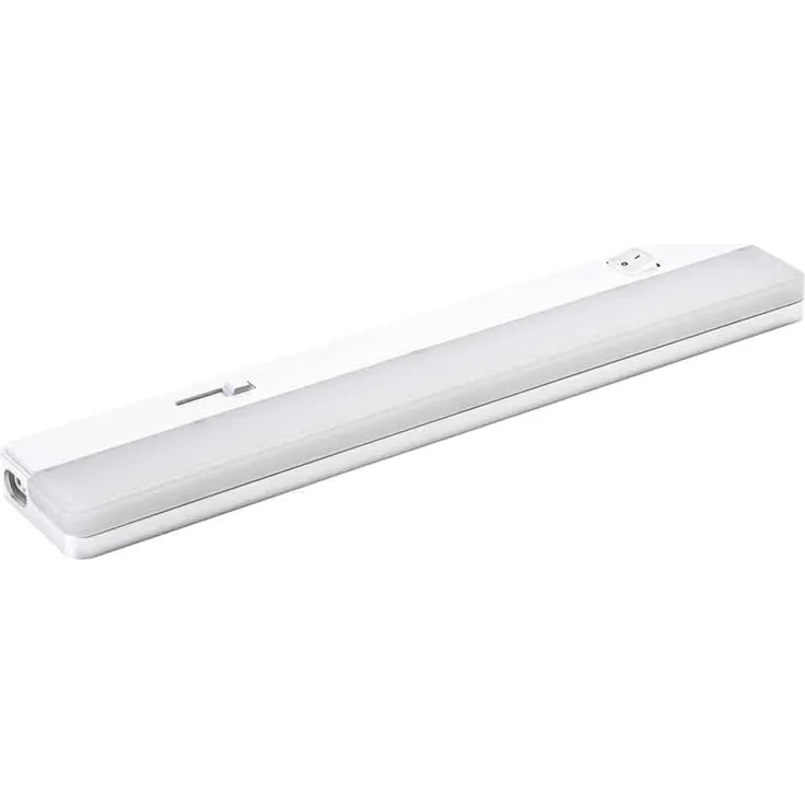 Müller Licht LED Unterbauleuchte 35cm Weiß 7W 350lm 3000K Warmweiß mit Schalter & Dimmer Innenbereich energiesparend langlebig Fida Dim 35 / Korfu Dim 35e, küchenunterbau lichtleiste