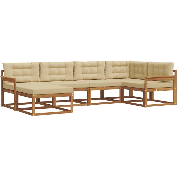 vidaXL Outdoor-Sofagarnitur 6 stk. 6-Sitzer Natur und Beige 3367816 – Bild 2