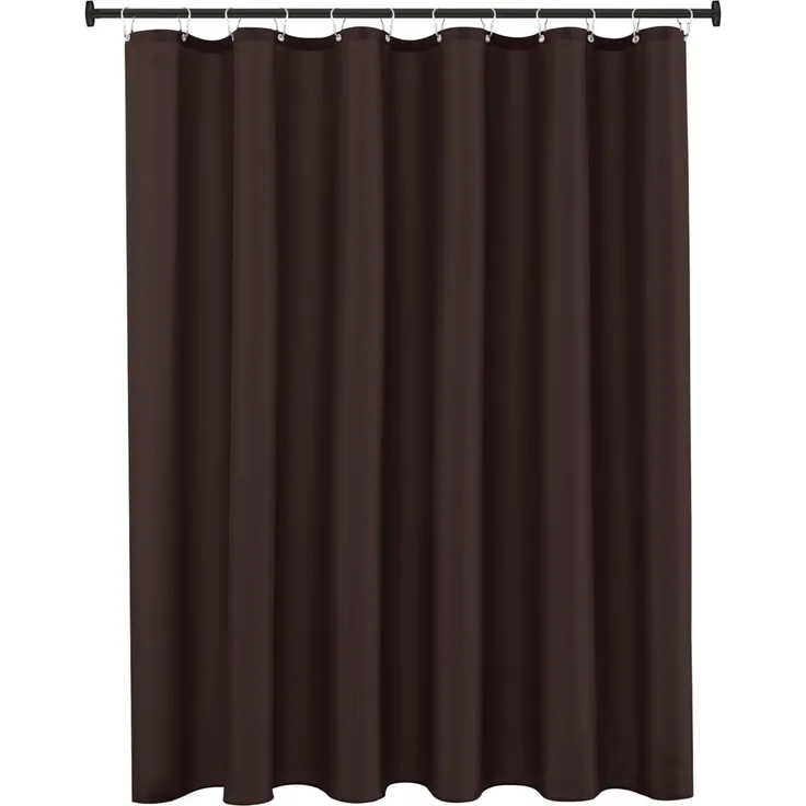 Stoff Duschvorhang 183 × 183 cm Braun, Wasserresistent, Rostfreie Ösen, Gewichteter Saum, Waschbar