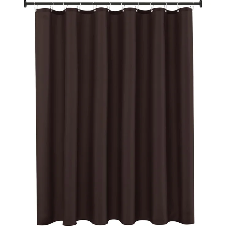 Stoff Duschvorhang 183 × 183 cm Braun, Wasserresistent, Rostfreie Ösen, Gewichteter Saum, Waschbar – Bild 1