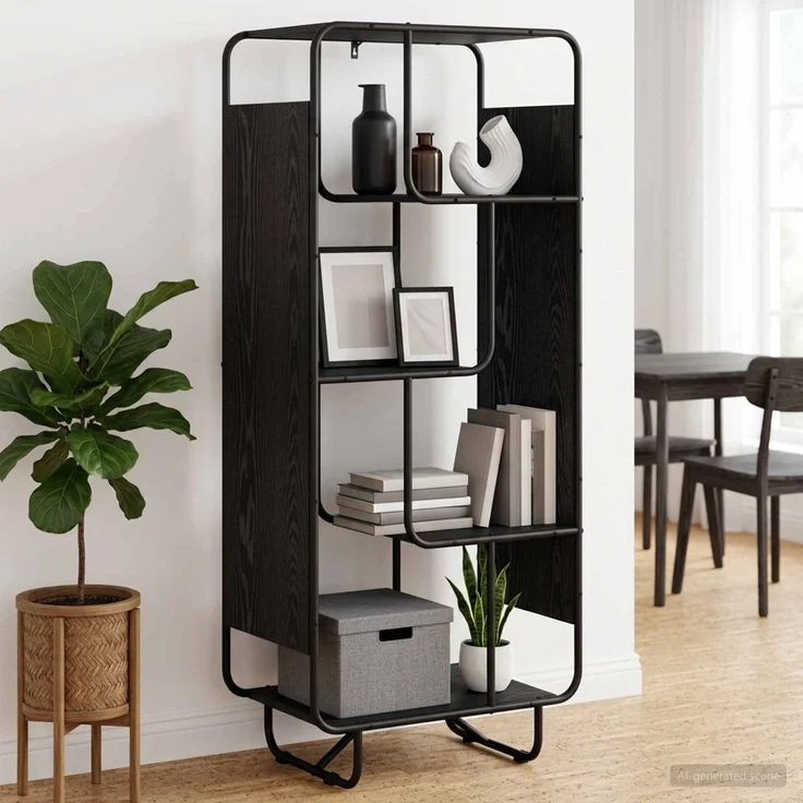 vidaXL Highboard Schwarz Eichen-Optik 60 x 37,5 x 144 cm Holzwerkstoff 8007924 – Bild 1