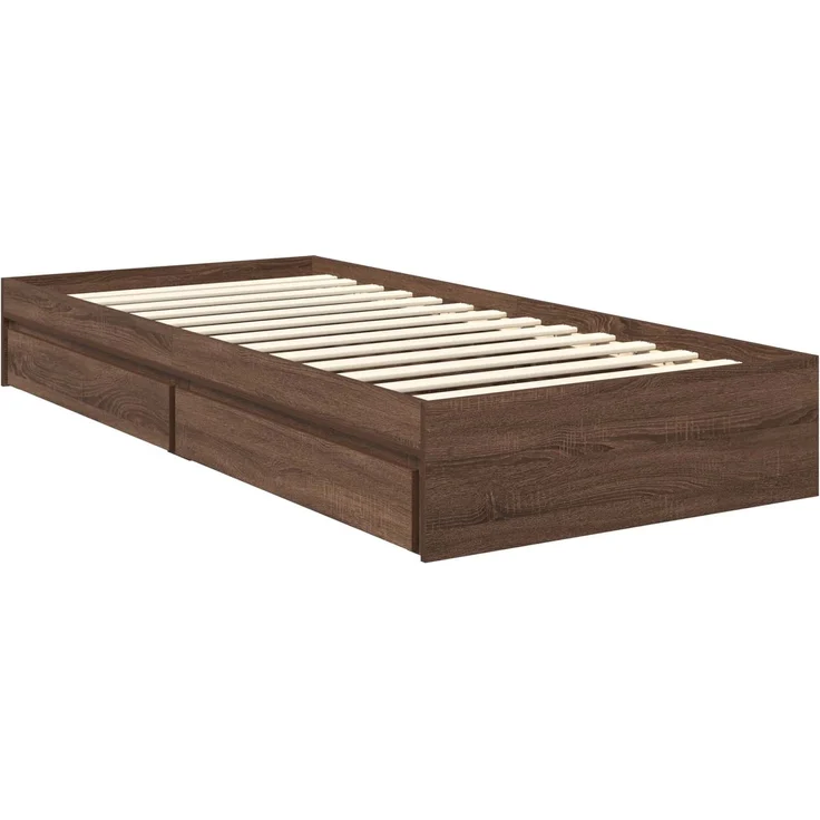 vidaXL Aufbewahrungsbett Braun Eichen-Optik 90 x 190 cm Holzwerkstoff 3411256 – Bild 5