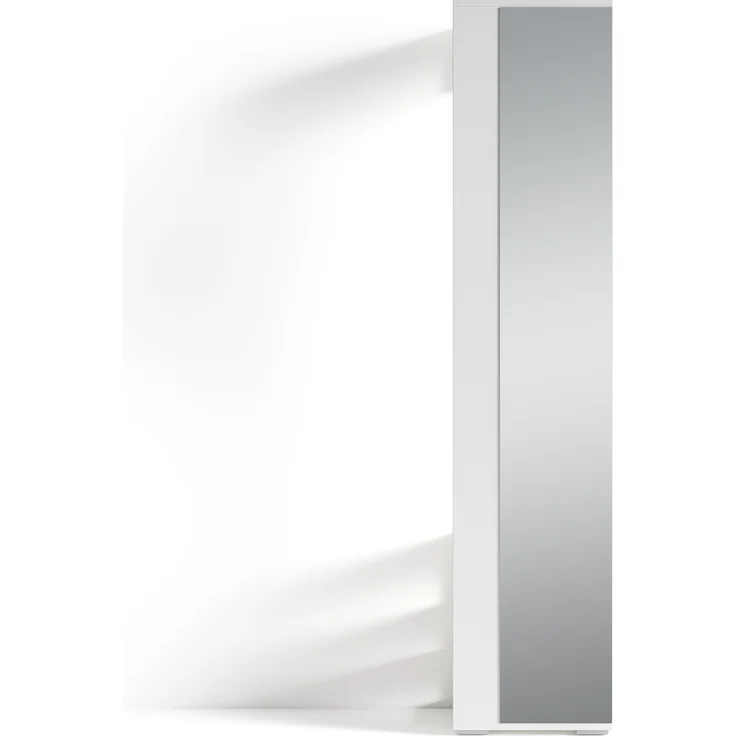 byLIVING Flurgarderobe BEN / Garderobe matt weiß mit Spiegel / Spiegelschrank für den Flur mit Kleiderstange und Ablage / B 40, H 184, T 35 cm – Bild 2