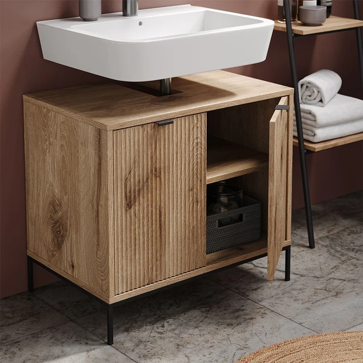 Waschtischunterschrank Eliza Viking Oak 70 x 63 cm mit 2 Türen Vicco – Bild 5