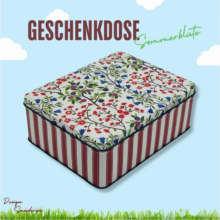 MediMuc Keksdose Rechteckige Vorratsdose - Motiv Sommerblüte – Bild 4