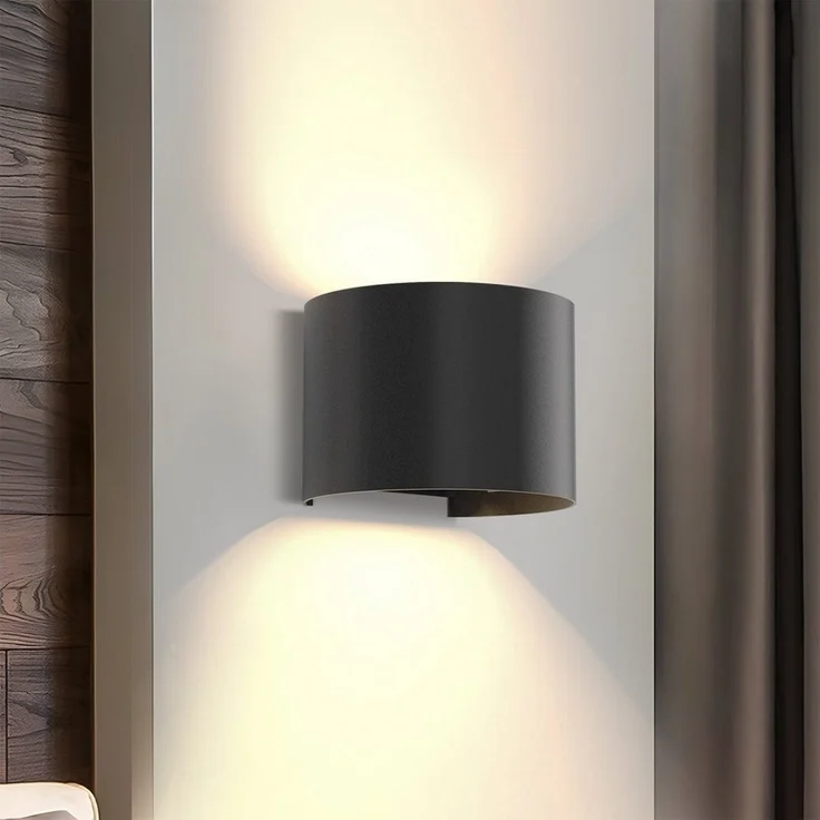 Nettlife Wandleuchte Schwarz Modern Wandlampe Up Down Strahl Warmweiß, Warmweiß, Schlafzimmer Wohnzimmer – Bild 5