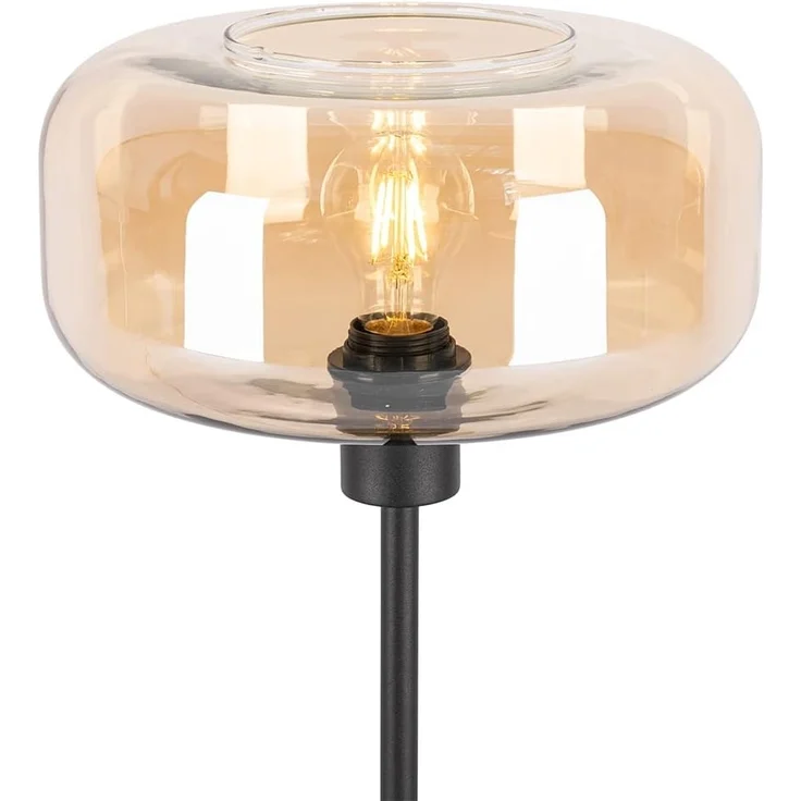 Qazqa Tischleuchte Bizle, ohne Leuchtmittel, E27, Beige, Art Deco, Glas, 1-flammig – Bild 4