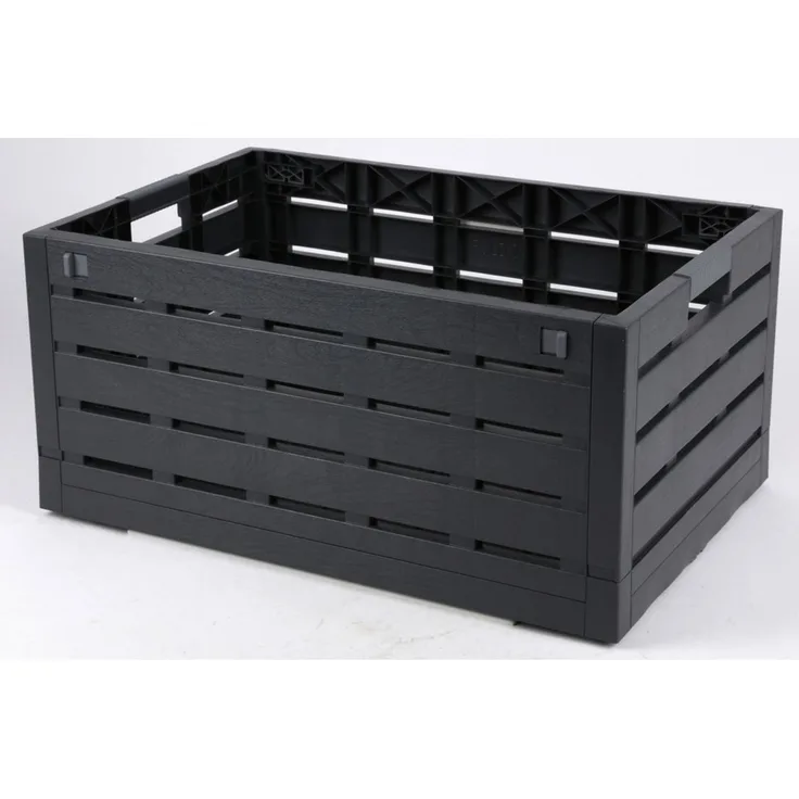 Klappbox Holzoptik 60 L Kunststoff schwarz Tragkraft 30 kg Faltbox Transportbox 5 Stück