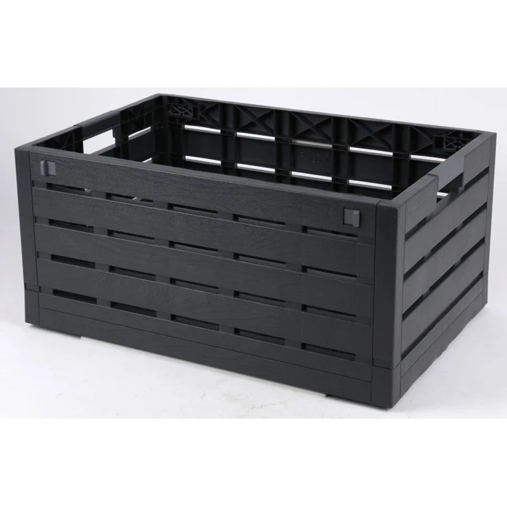 Klappbox Holzoptik 60 L Kunststoff schwarz Tragkraft 30 kg Faltbox Transportbox 5 Stück – Bild 1