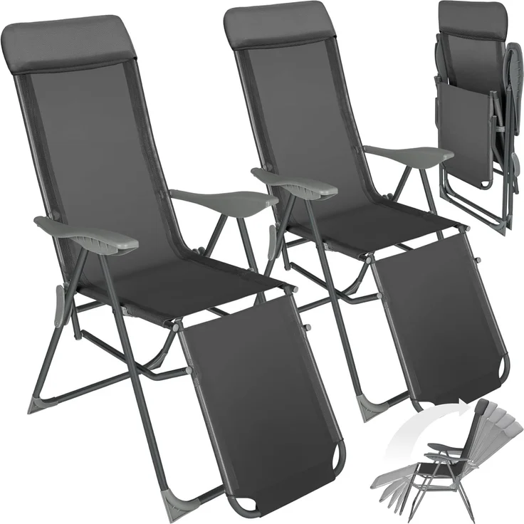tectake Gartenstuhl 2er Set Gartenstuhl (2er Set, 2 St), klappbar – Bild 1