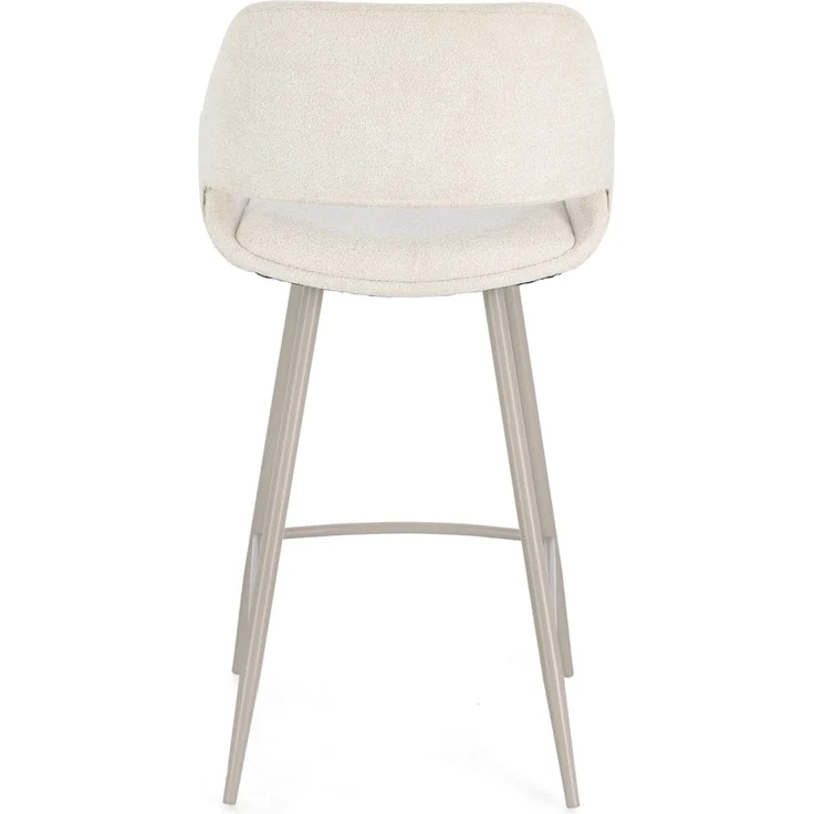 Barhocker Florence 2er-Set aus Stoff, modern mit Fußstütze, beige Sand, gepolstert – Bild 5