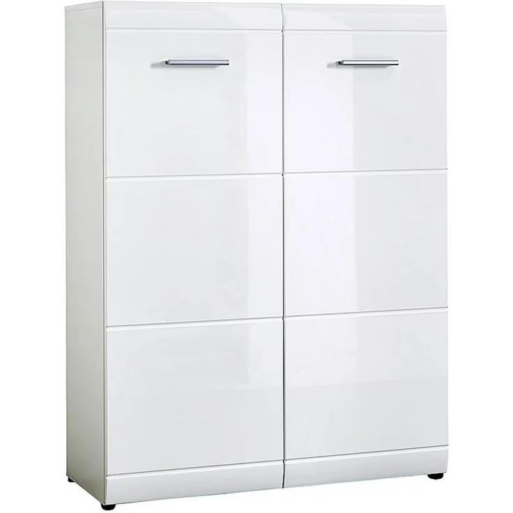 Schuhschrank DANARO-01, 89 x 120 x 37 cm, Hochglanz weiß