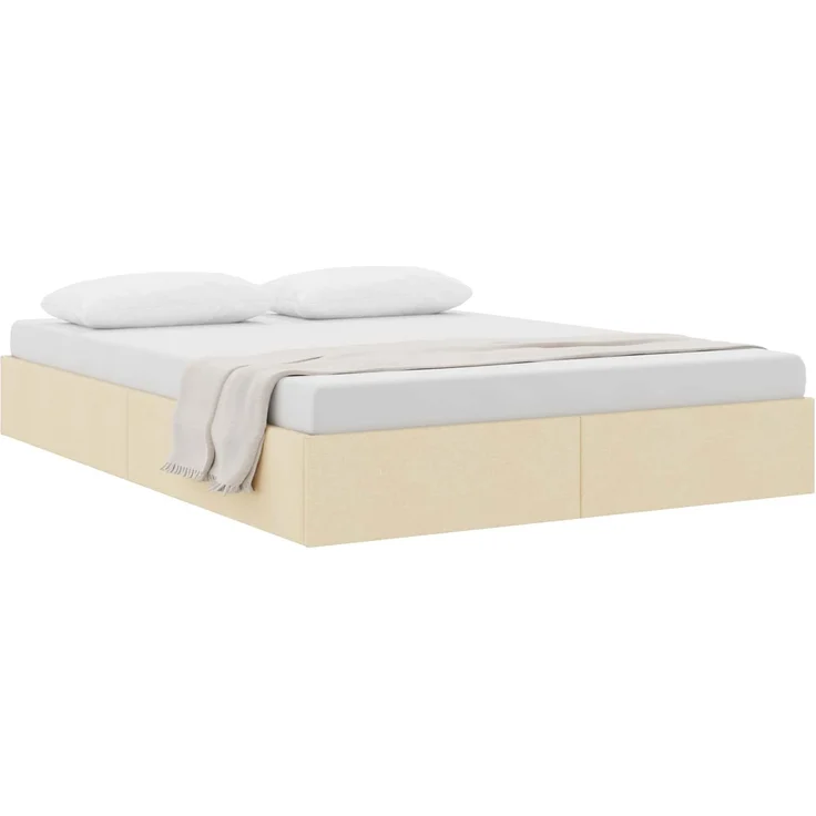 vidaXL Ottoman Bettgestell mit Speicher Creme 140 x 200 cm Stoff 3442830 – Bild 3