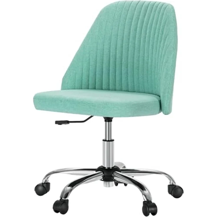 DUMOS Bürostuhl Schreibtischstuhl schminktisch Stuhl kleine Schreibtischstühle mit Rollen niedlicher Drehstuhl Rückenlehne armlos Heimbüro – Bild 1