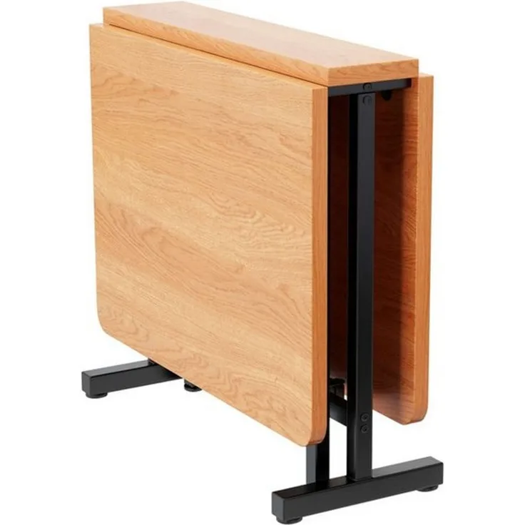 BBWL Esstisch Ausziehbarer Klapptisch in natürlicher Holzoptik 120 x 80 cm (faltbar und platzsparend moderner minimalistischer Stil mit hochfester Legierungsstütze robuste MDF-Oberfläche klassisches Design ideal für kleine Räume belastbar bis 60 kg gee...