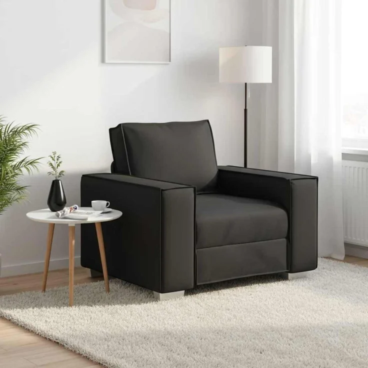 vidaXL Sofa-Sessel Schwarz 100 cm Kunstleder 4105044 – Bild 1
