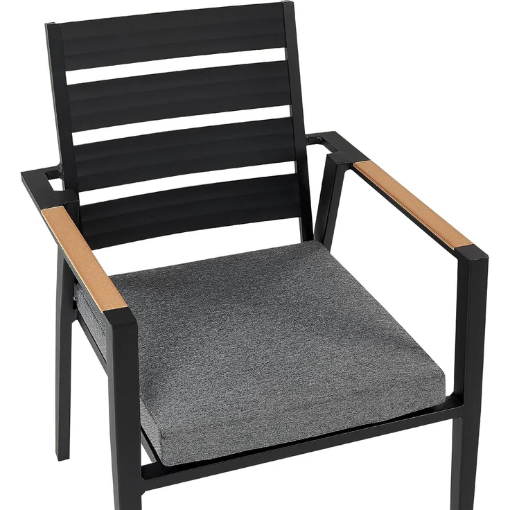 Set mit 6 Stühlen und Sitzkissen TAVIANO Metall Schwarz – Bild 8
