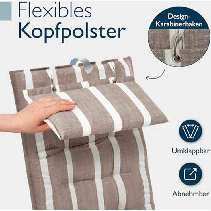 Beautissu Polsterauflage Sun-HL, Hochlehner Auflage 119x50x8cm – Bild 7