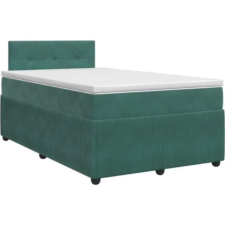 vidaXL Boxspringbett mit Matratze Dunkelgrün 120 x 200 cm Samt 3451658 – Bild 2