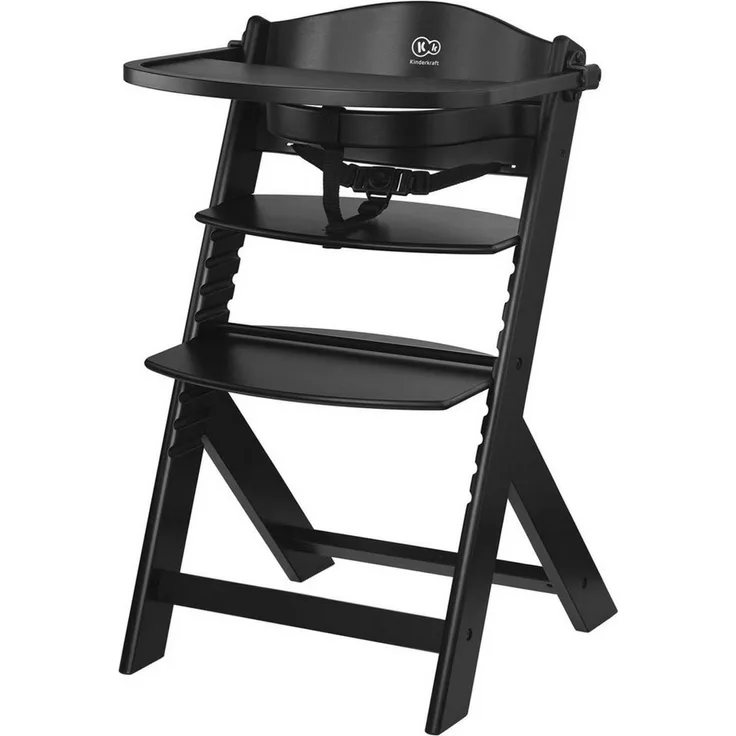 KinderKraft Wooden 2in1 Enock Black feeding chair