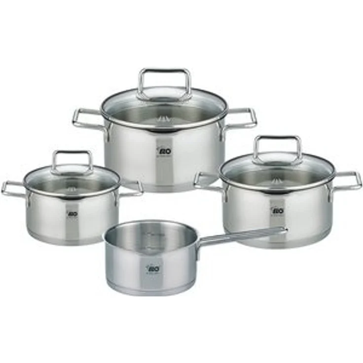 Elo Topf-Set Smart Steam, Edelstahl 18/10 (Set, 7-tlg, je 1 Fleischtopf Ø 16/20/24 cm, 1x Stieltopf Ø 16 cm), Induktion – Bild 4