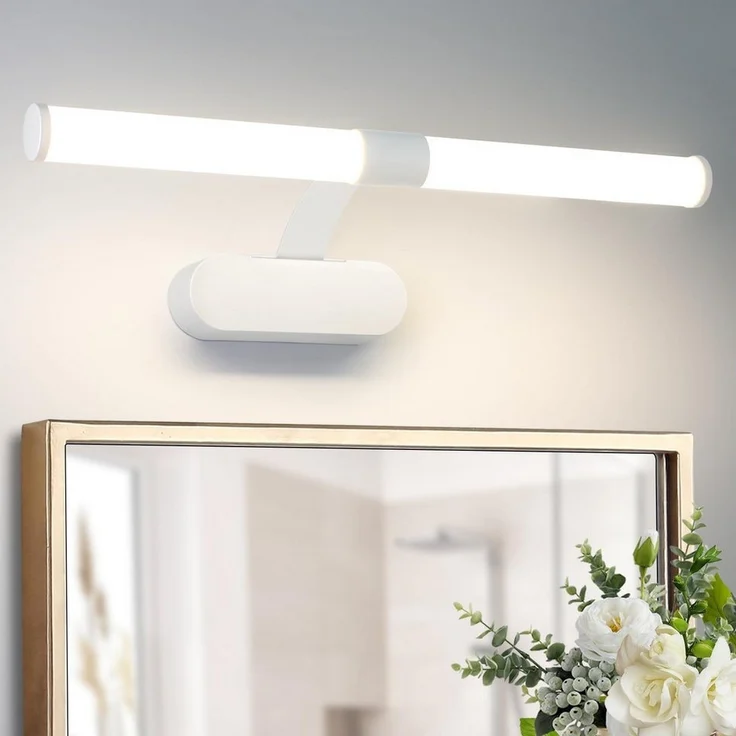 Nettlife LED Spiegelleuchte LED Spiegelleuchte Zimmer 4000K Spiegellampe Schwarz/Weiß, LED fest integriert, Neutralweiß, Geeignet für – Bild 5