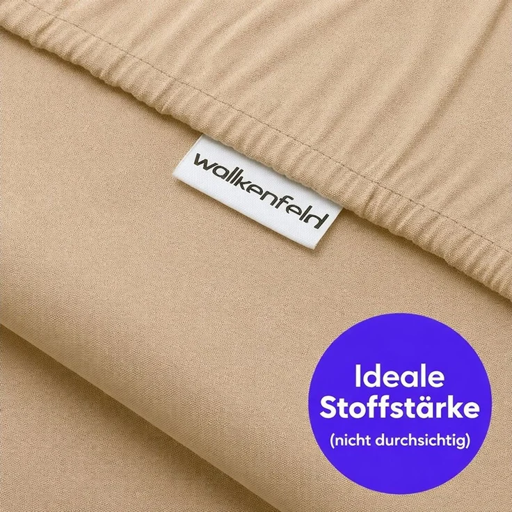 Wolkenfeld Spannbettlaken 100% Baumwolle - Superweiches Bettlaken für Matratzen von 5 bis 20cm, Jersey, Gummizug: rundum, (1 Stück), Rutschfest & Blickdicht - 90x200, 140x200, 160x200, 180x200 200x200 – Bild 3