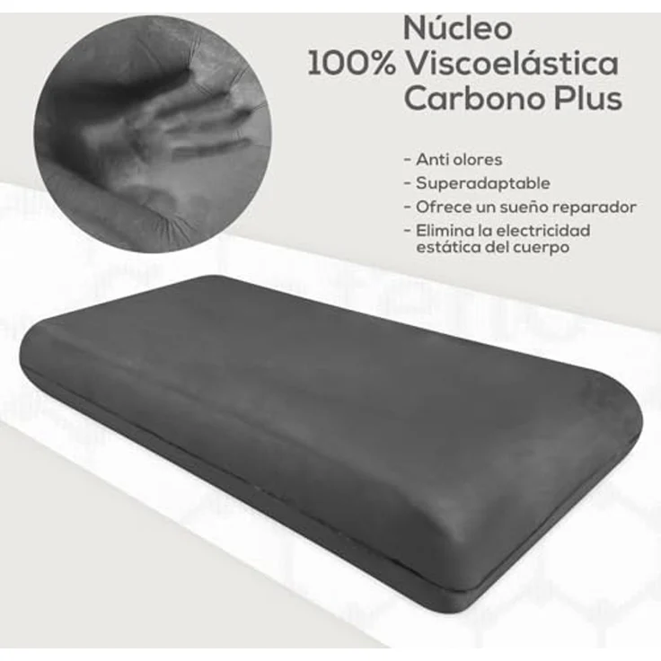 DUÉRMETE ONLINE Nature Tencel Viskoelastisches Kissen, hervorragende Anpassungsfähigkeit, waschbar, wärmeregulierend, milbenabweisend und hypoallergen, 1 Stück (1 Stück) – Bild 2