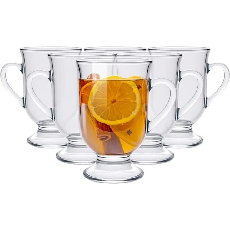 KONZEPT Gläser-Set Kaffeetassen 6-teilig – 420 ml, ideal für Kaffee, 6-tlg, aus Glas mit Henkel, hitzebeständig & spülmaschinengeeignet – Bild 1