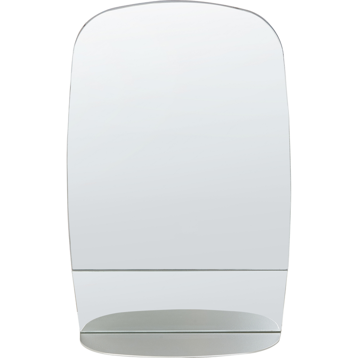 Wandspiegel mit Ablage BRANNAY 40 cm 60 cm Metall Silber