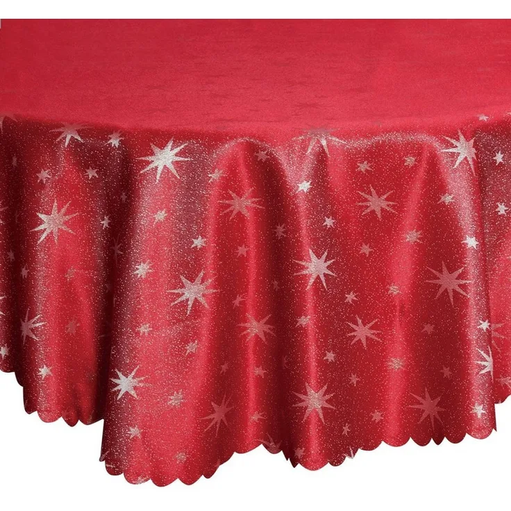 Stoffschmiede Tischdecke Weihnachten Sterne - Lurex Glanz - Versch. Größen & Farben, Lurex Glanz