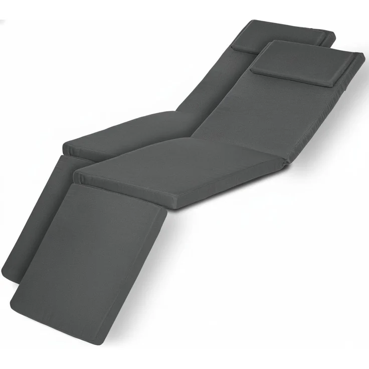 Beautissu Polsterauflage 2er Set Luxus Deckchair Auflage LoftLux DC, 175x45x5cm, Graphitgrau, Polsterauflage für Liegestuhl Gartenliege Polster Bezug Abnehmbar – Bild 1
