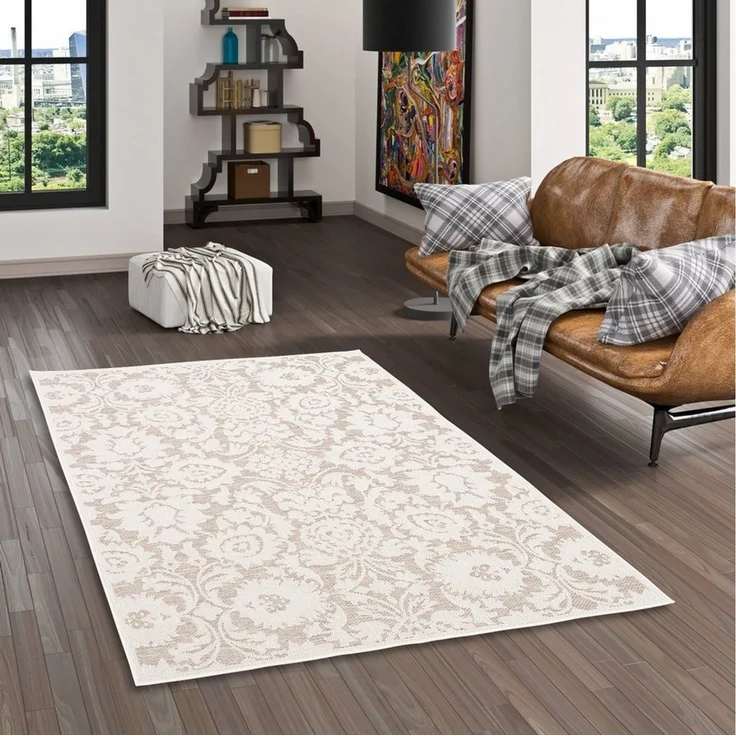 Pergamon Outdoorteppich In & Outdoor Teppich Flachgewebe Ottawa Barock, Rechteckig, Höhe: 4 mm – Bild 1