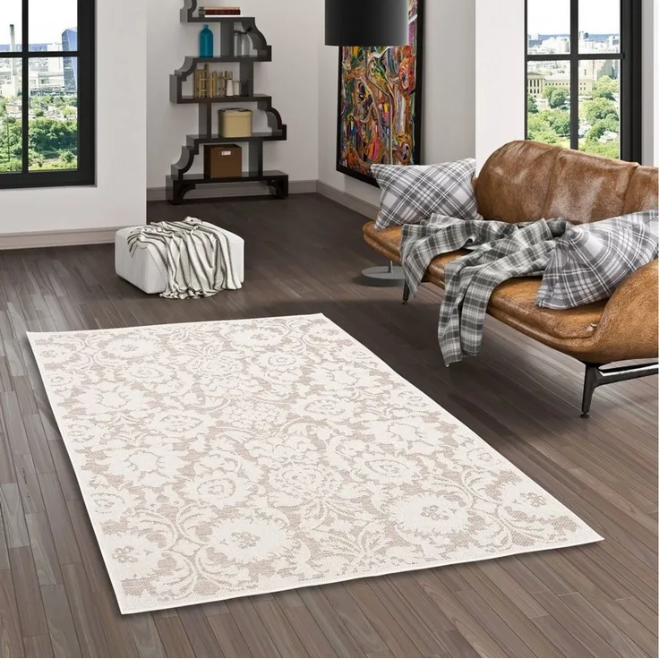 Pergamon Outdoorteppich In & Outdoor Teppich Flachgewebe Ottawa Barock, Rechteckig, Höhe: 4 mm
